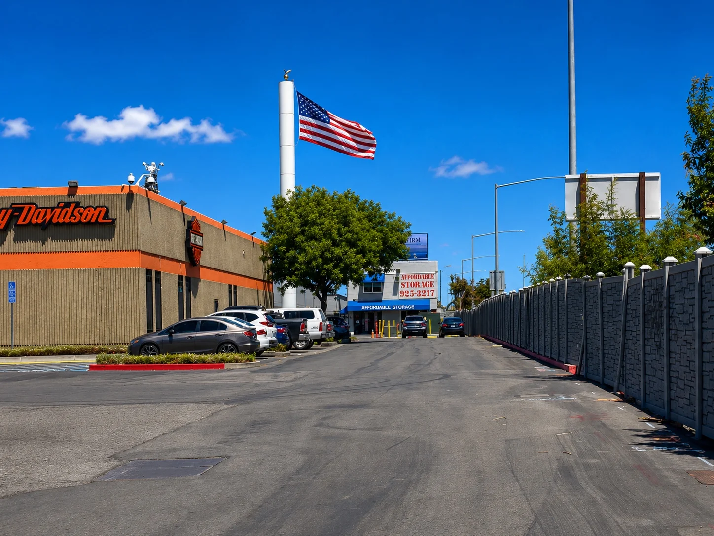 Entrance approach to Affordable Storage near Martinez, CA